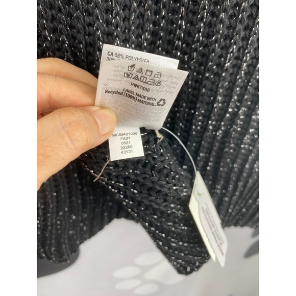 Style & Co NWT Solid Ribbed Muffler Extra Long Recycled Wrap Scarf Black OS New - Picture 4 of 8